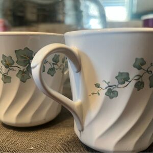 Set of 4 Corningware Callaway Ivy Swirl Coffee Mugs | Vintage | Retired | 1990s